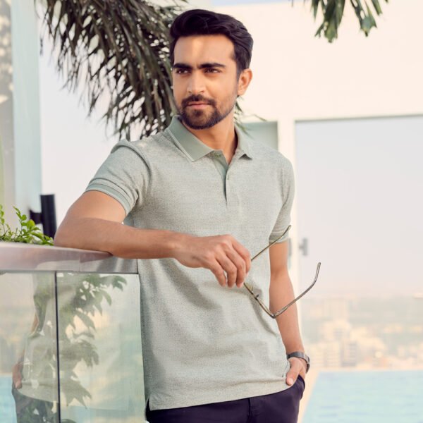 Lite Green Printed Half Sleeve Polo Shirt – Fresh Look, Everyday Comfort (50 Pieces)