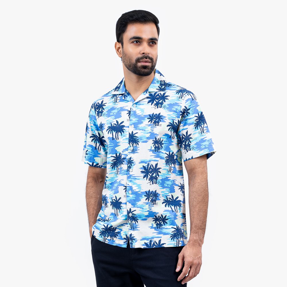 Floral Printed Half Sleeve Hawaiian Shirt (50 Pieces)